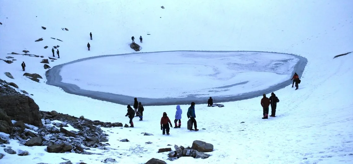 beautiful view of roopkund trek near lohajung village, uttarakhand