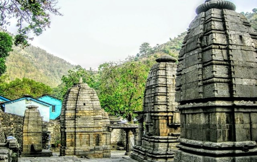 View of all the temples at adi badri temple, one of the prominent temple of panch badri temples