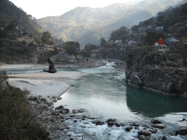 A view of holi river of karnaprayag part of panch prayag of Uttrakhand india