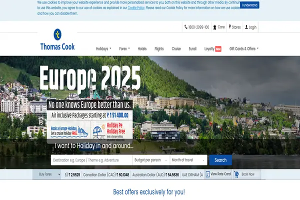 Thomas cook home page