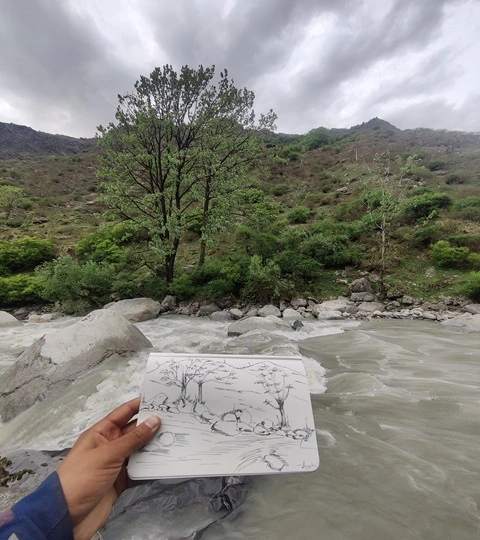 fresh water river crossing during har ki dun trek