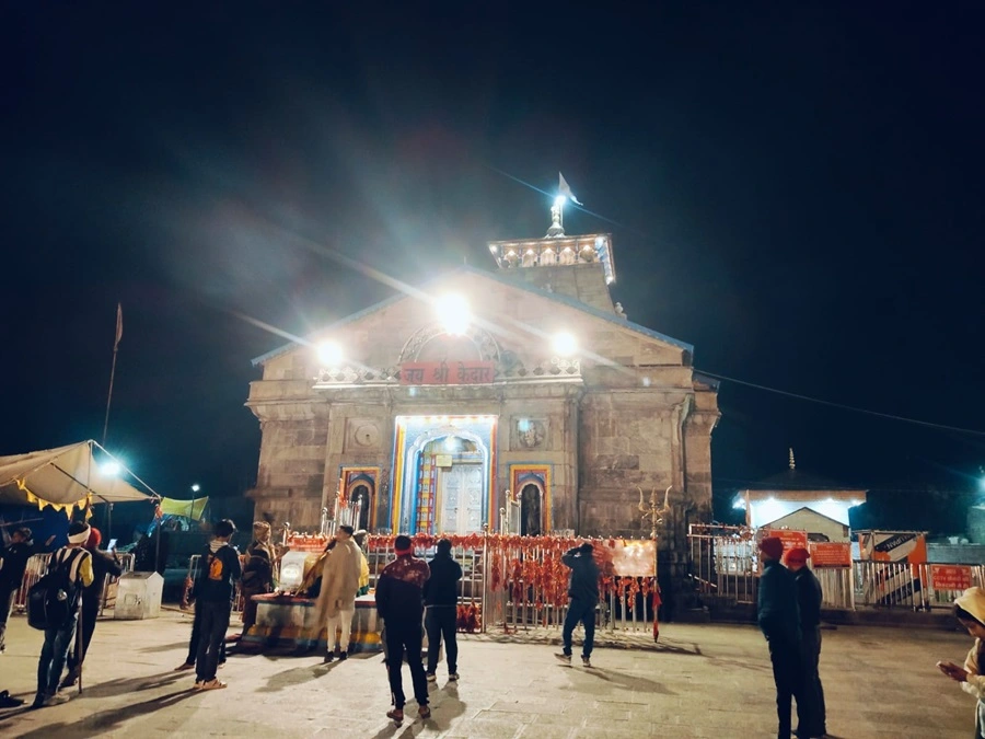 Kedarnath temple night view