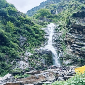 Beautiful waterfall at Kedarnath we will cover in our do dham yatra package