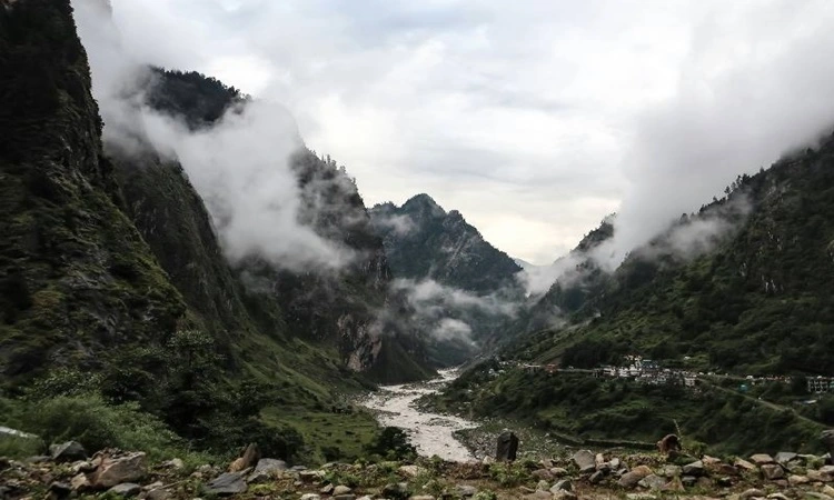 Beautiful View OF mountains during monsoon. One of the best view on a weekend trek near delhi